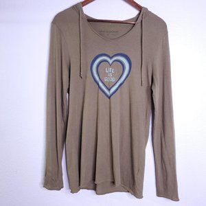 Life Is Good Womens Medium Long Sleeve Hooded Tee